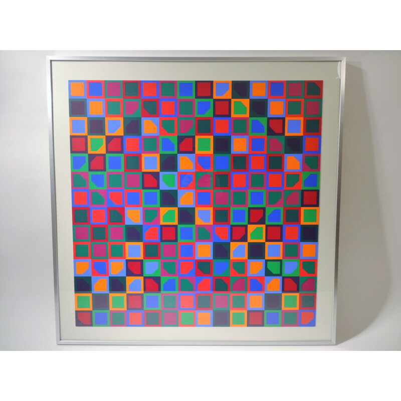Vintage French serigraph by Victor Vasarely