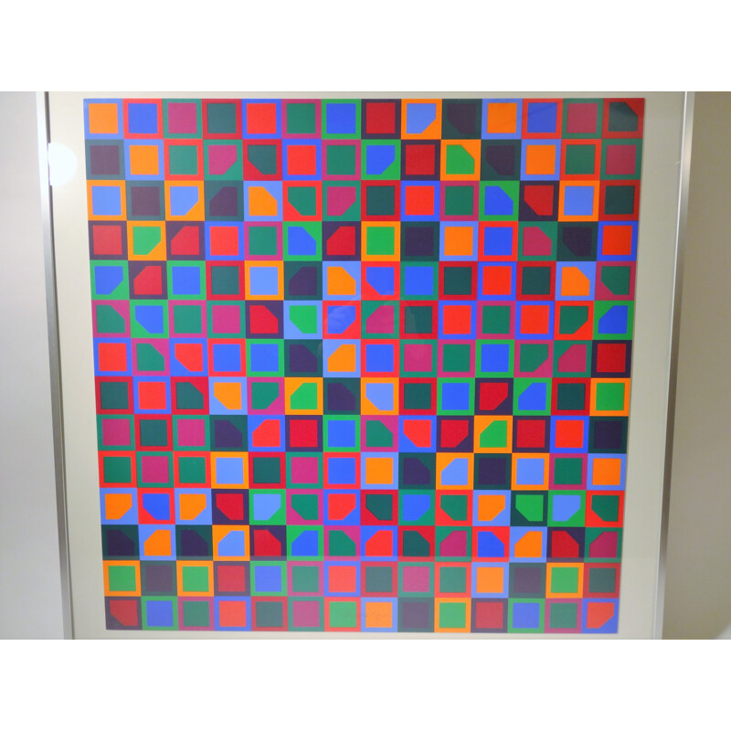 Vintage French serigraph by Victor Vasarely