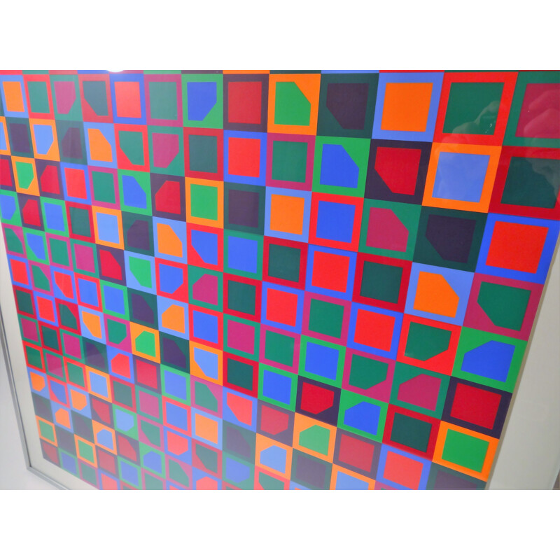 Vintage French serigraph by Victor Vasarely