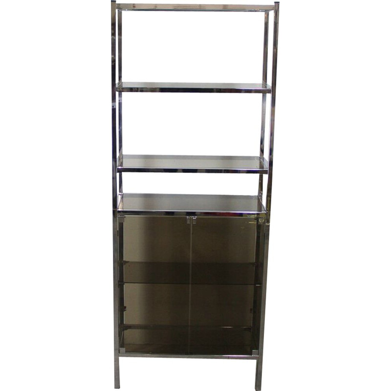 Vintage chrome metal storage cabinet