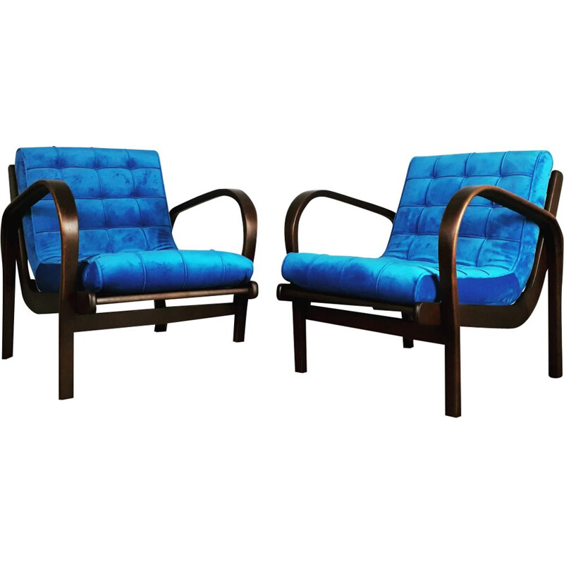 Suite de 2 fauteuils vintage par Kropacek et Kozelka