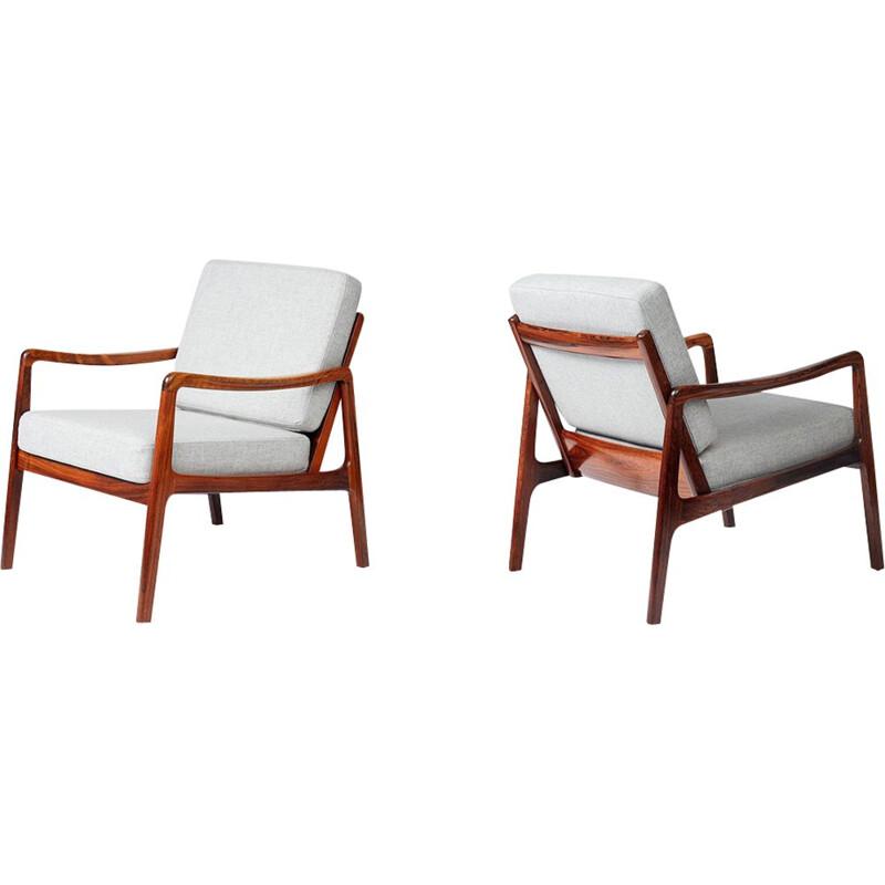 Set of 2 vintage lounge chairs "FD-119" in rosewood by Ole Wanscher