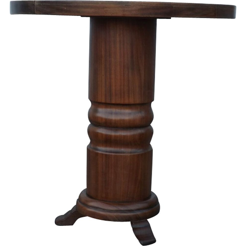 Vintage side table in walnut by Charles Dudouyt