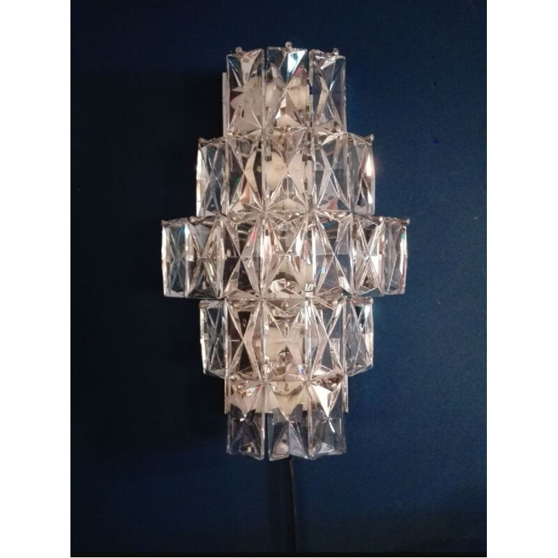 Vintage German wall lamp in crystal by Kinkeldey