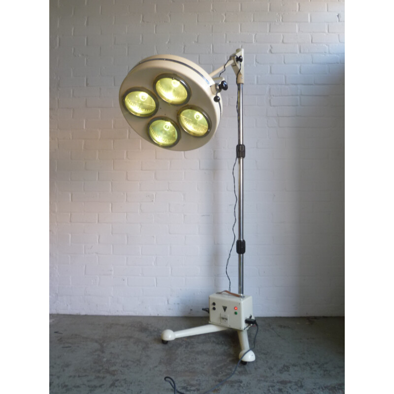 Industrial lamp white steel lacquered - 1950s