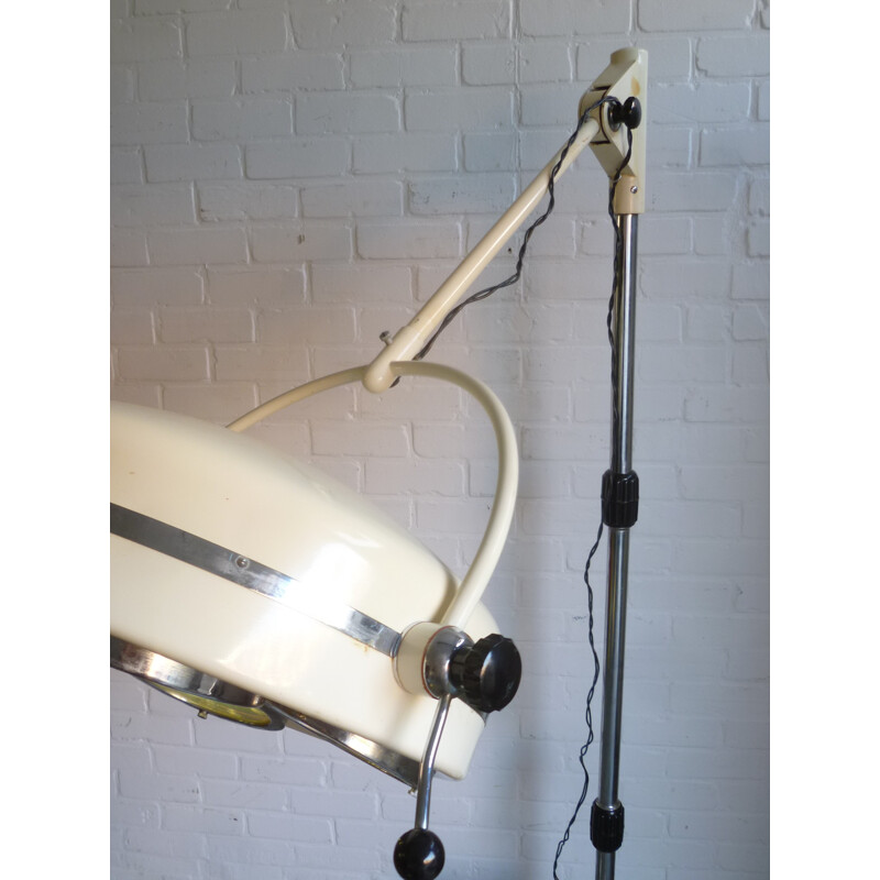 Industrial lamp white steel lacquered - 1950s