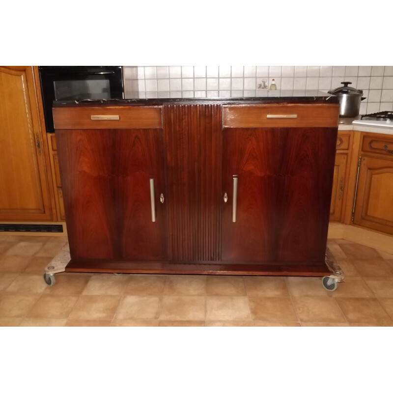 Vintage highboard in rosewood and mahogany by Coene