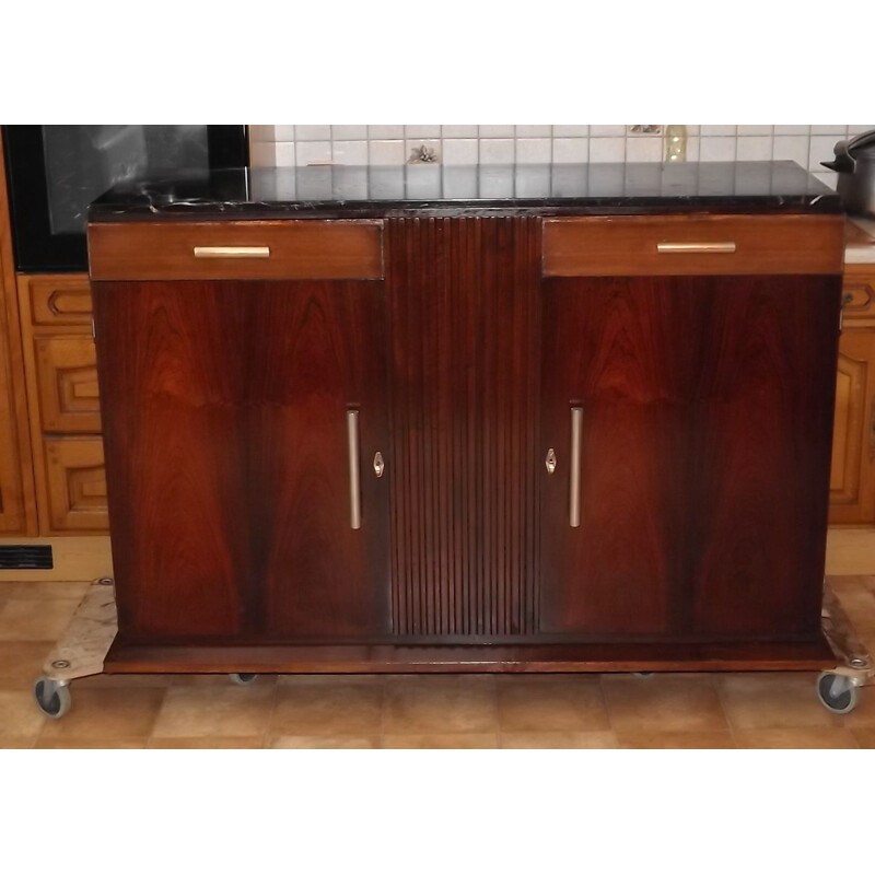 Vintage highboard in rosewood and mahogany by Coene