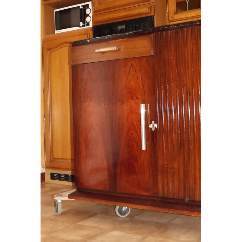 Vintage highboard in rosewood and mahogany by Coene