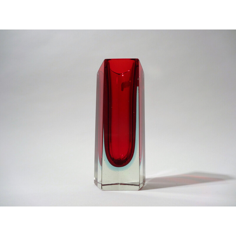 Vase vintage en verre de murano par Alessandro Mandruzzato