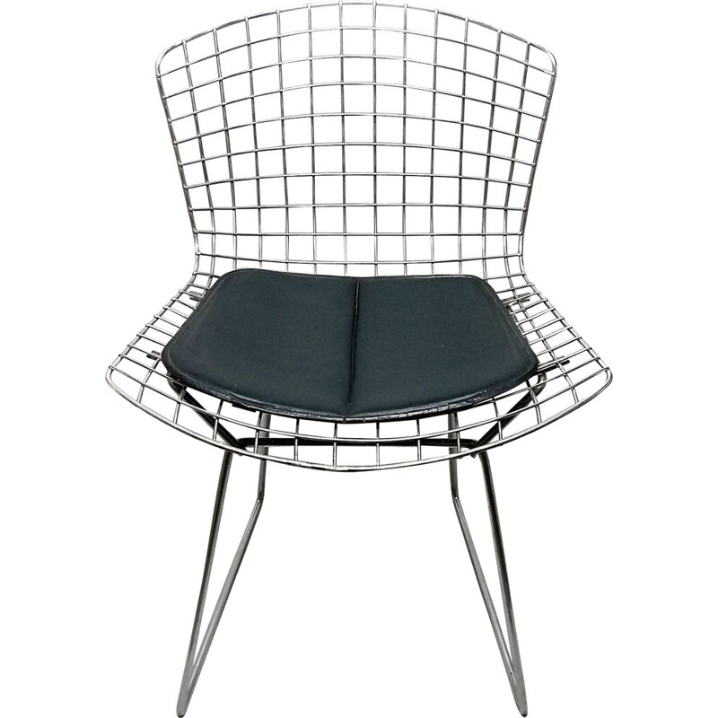 Chaise vintage "420C" en fils d'acier chromés par Harry Bertoia