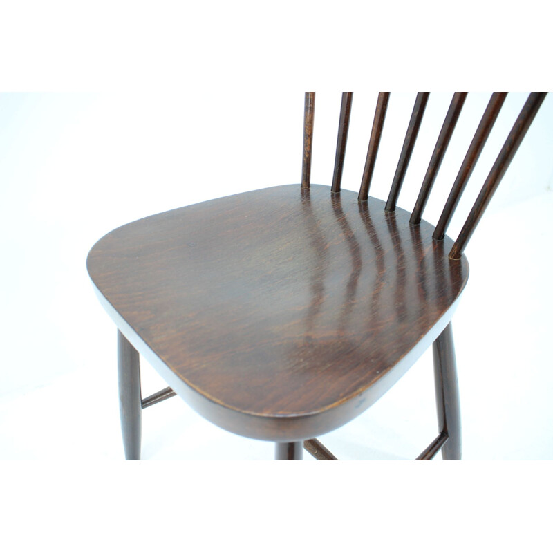 Ensemble de 5 chaises à repas vintage en bois "font-size:0.98em", 1960