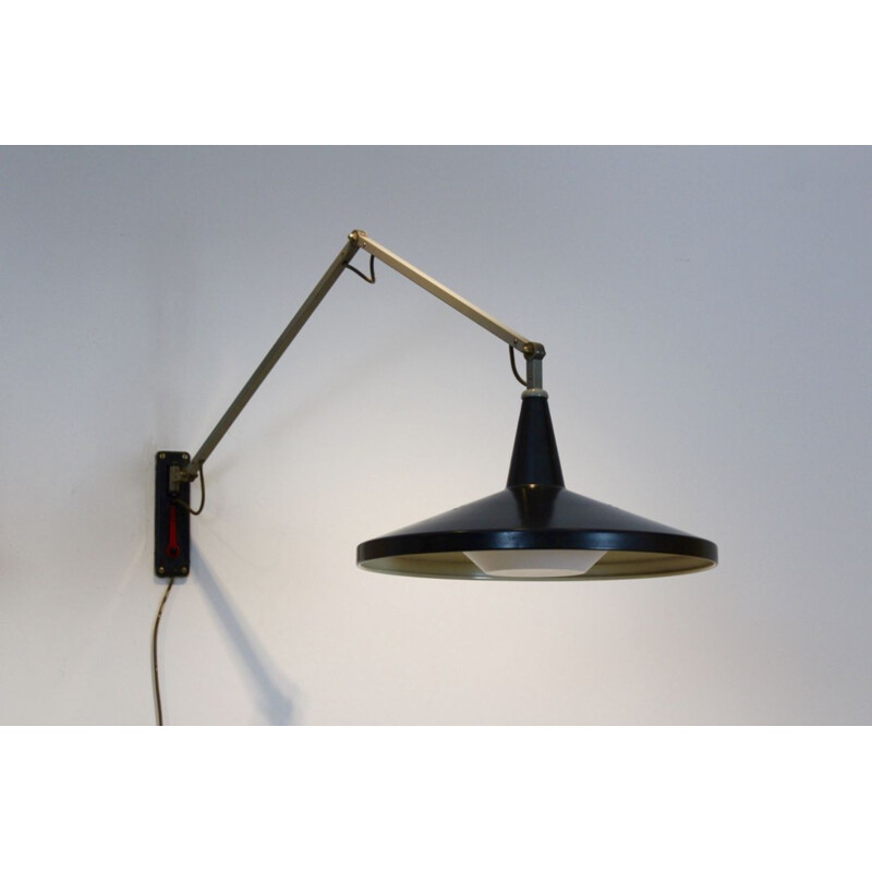 Black Panama wall light by Wim Rietveld for Gipsen