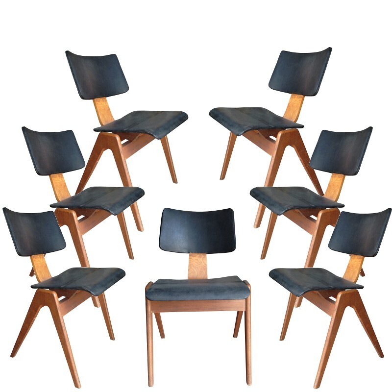 7 Chaises Hillestack, Robin DAY - années 50