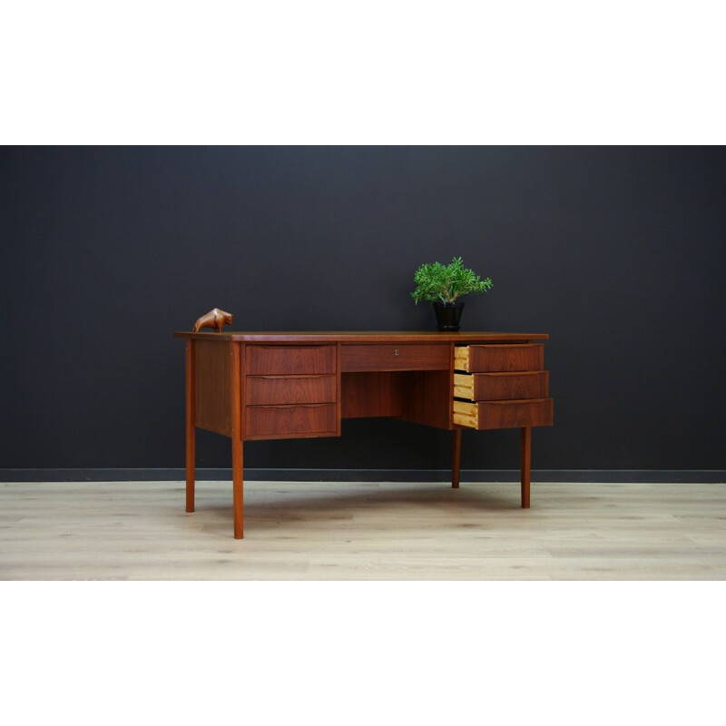 Vintage Scandinavian writing desk in teak