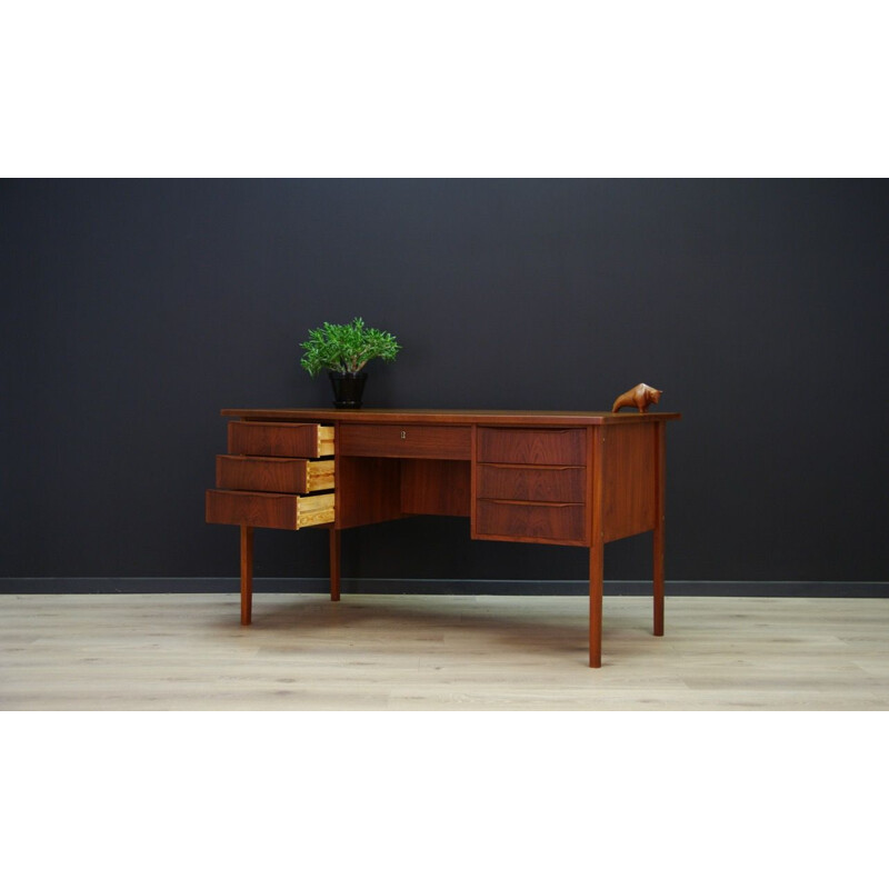 Vintage Scandinavian writing desk in teak