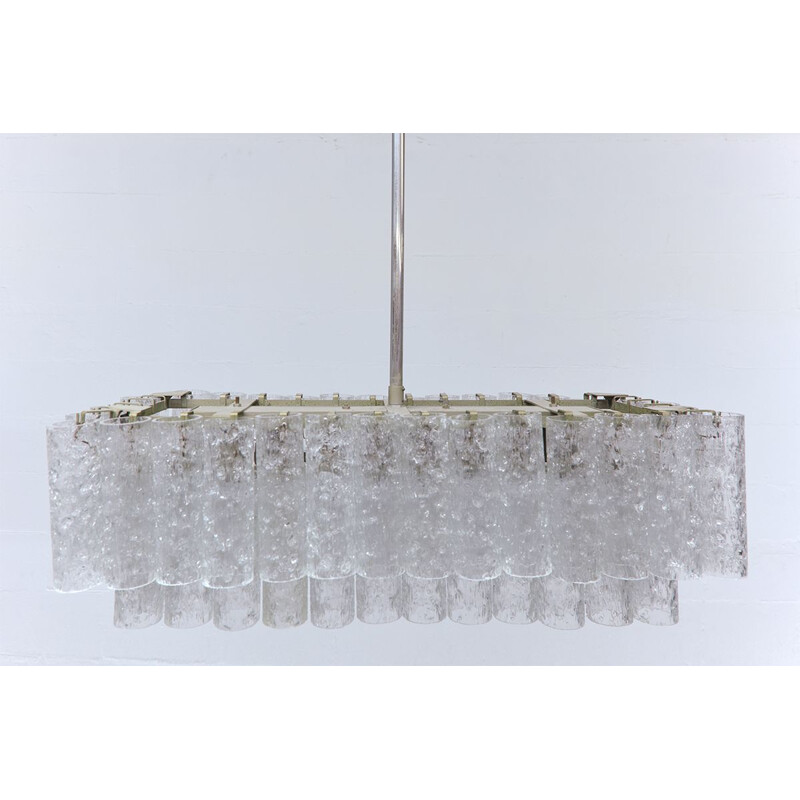 Vintage glass chandelier by Doria Leuchten