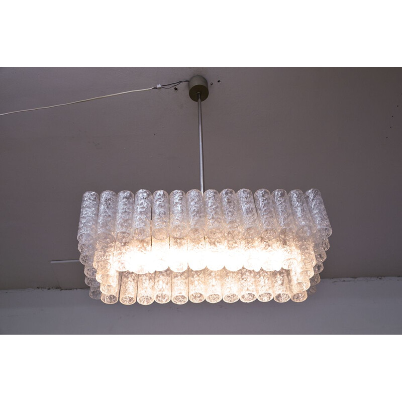 Vintage glass chandelier by Doria Leuchten