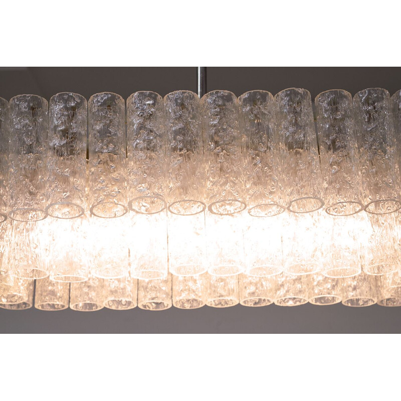 Vintage glass chandelier by Doria Leuchten