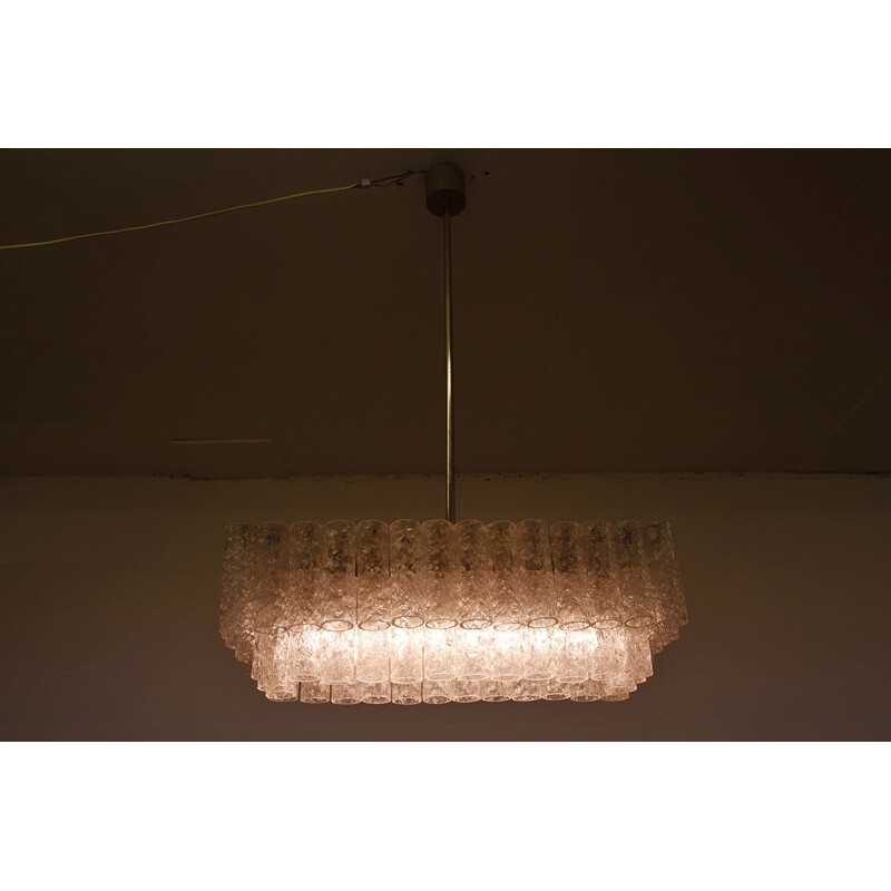 Vintage glass chandelier by Doria Leuchten