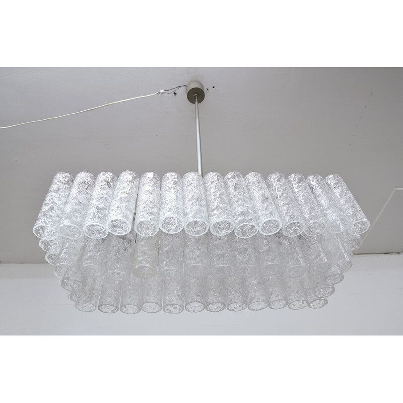Vintage glass chandelier by Doria Leuchten