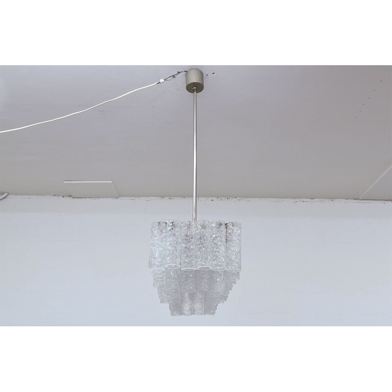 Vintage glass chandelier by Doria Leuchten