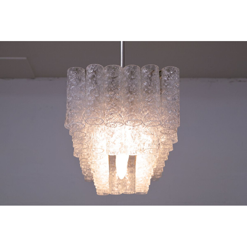 Vintage glass chandelier by Doria Leuchten