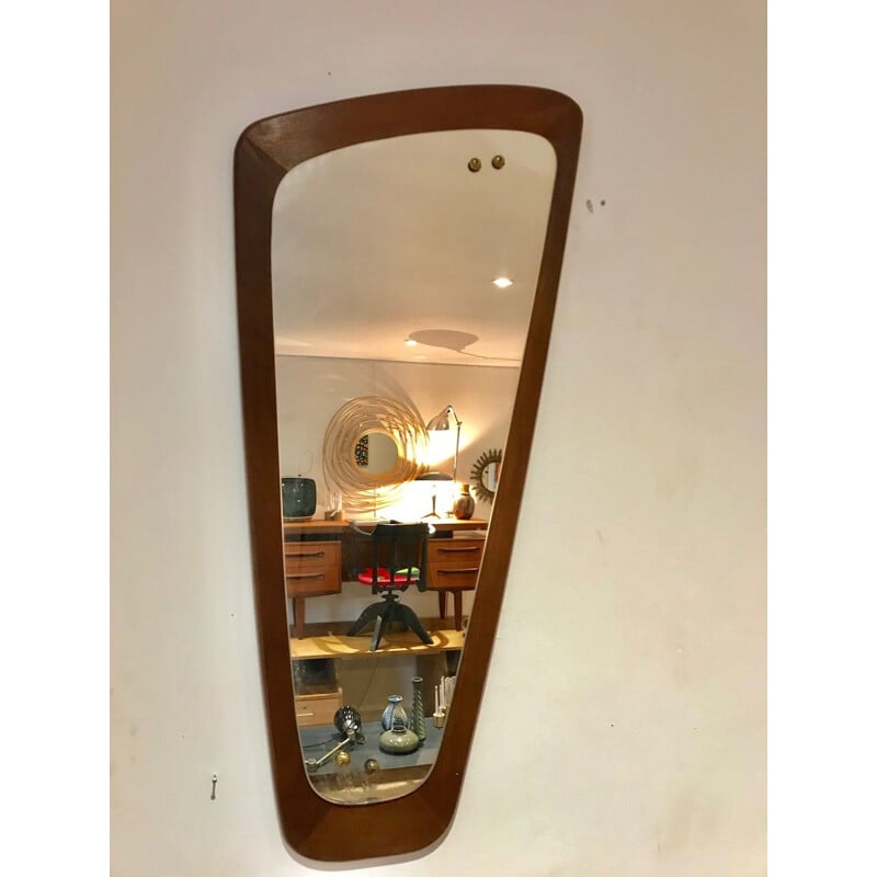 Vintage Scandinavian mirror in teak