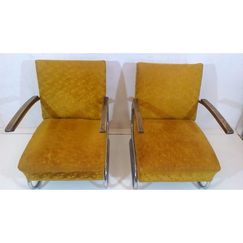 Pair of vintage armchairs by Jindřich Halabal, Czech