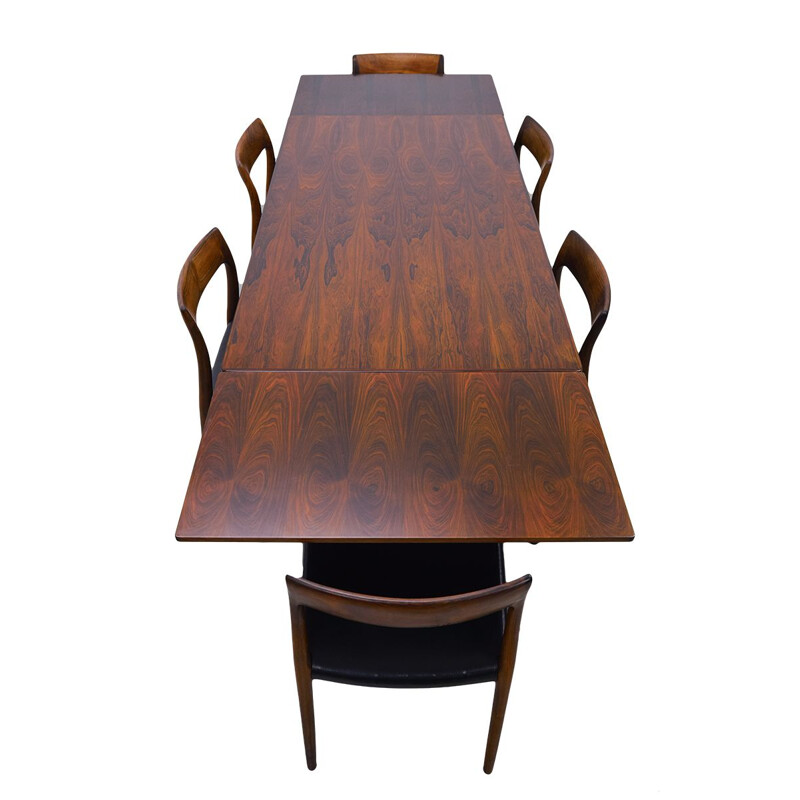 Table vintage en palissandre par Johannes Andersen pour Christian Linnebergs Möbelfabrik 