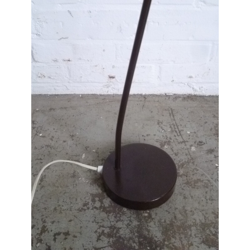 Vintage floor lamp in dark brown lacquered steel - 1960s 