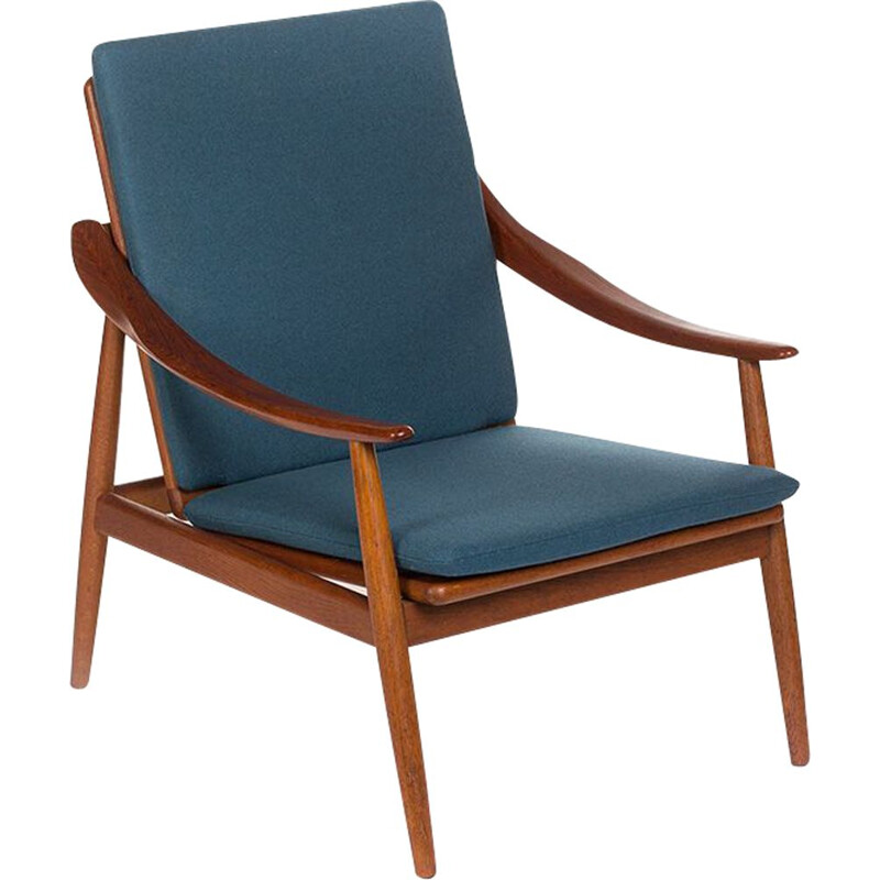 Vintage Danish blue armchair "301" by Kurt Ostervig for Jason Mobler