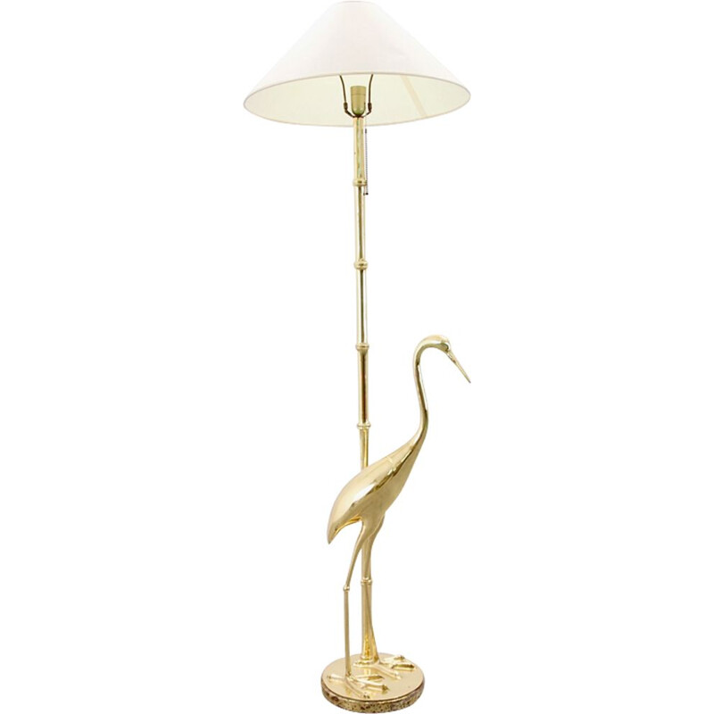Vintage golden floor lamp in brass