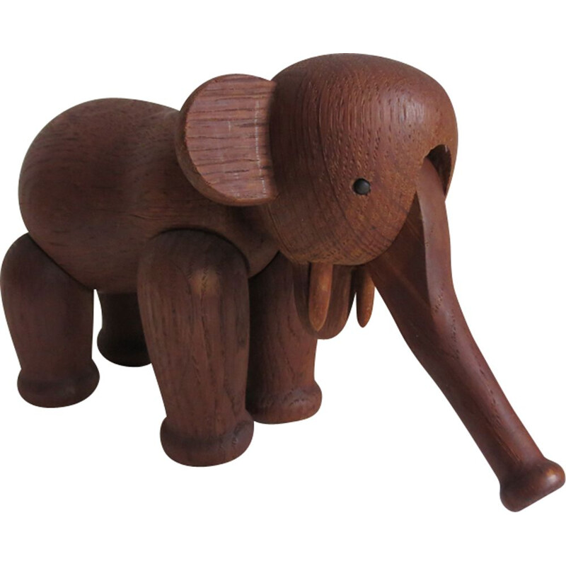 Vintage elephant in oak by Kay Bojesen