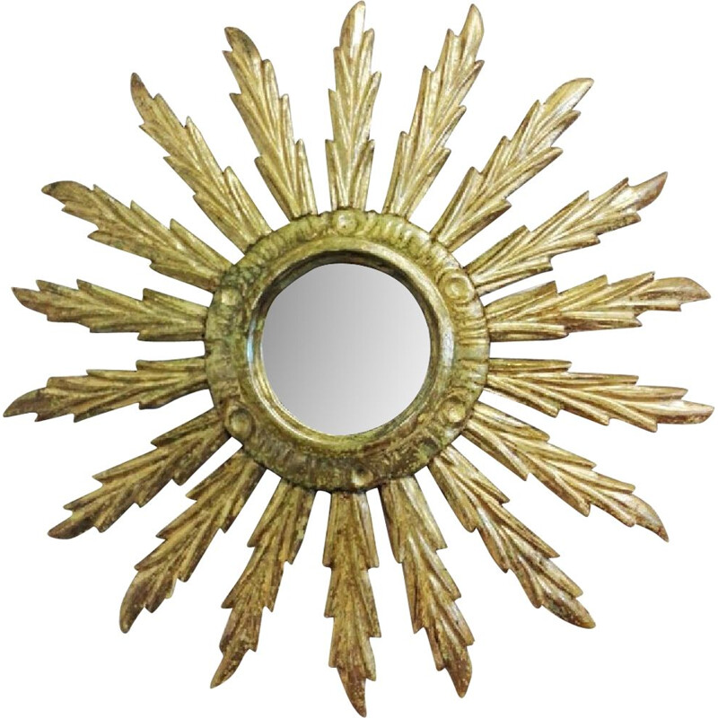 Sun Mirror wooden carved - 1950s