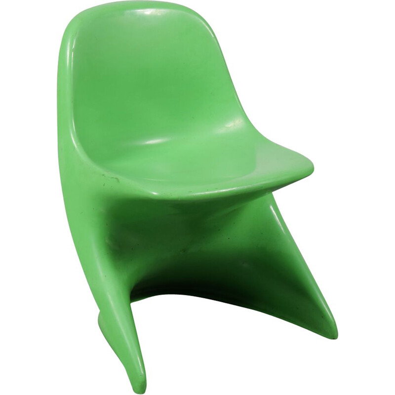 Vintage German kids chair in green plastic by Alexander Begge