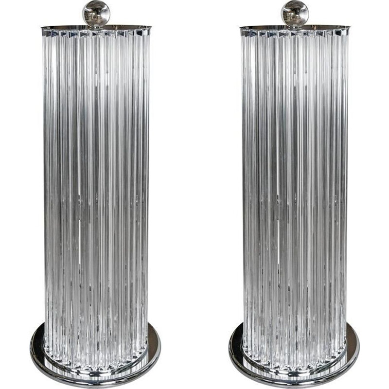 Set of 2 floor lamps in Murano glass
