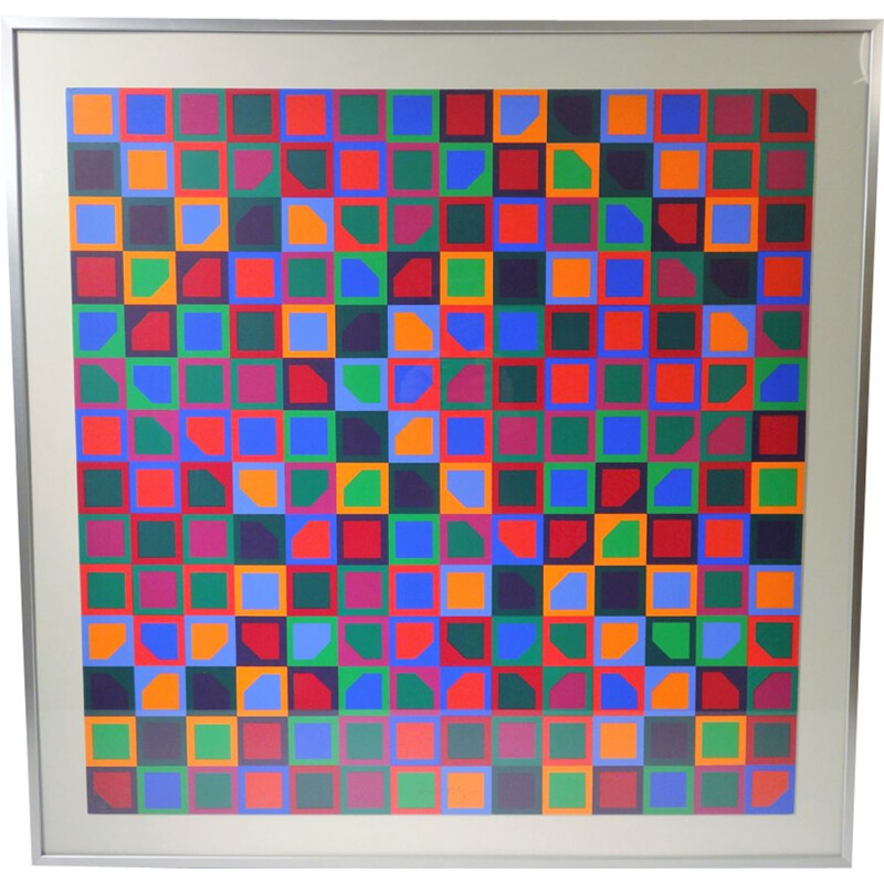 Vintage French serigraph by Victor Vasarely