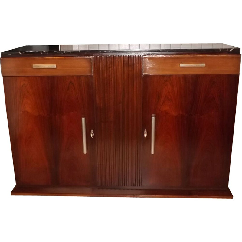 Vintage highboard in rosewood and mahogany by Coene