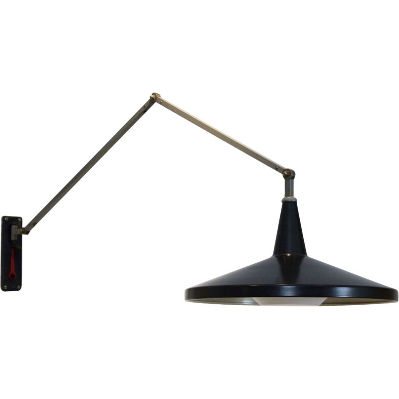 Black Panama wall light by Wim Rietveld for Gipsen