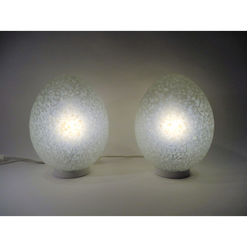 Set of 2 vintage lamps egg by Ben Swildens