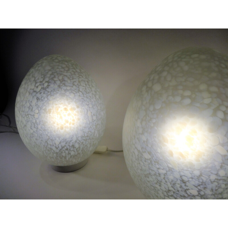Set of 2 vintage lamps egg by Ben Swildens