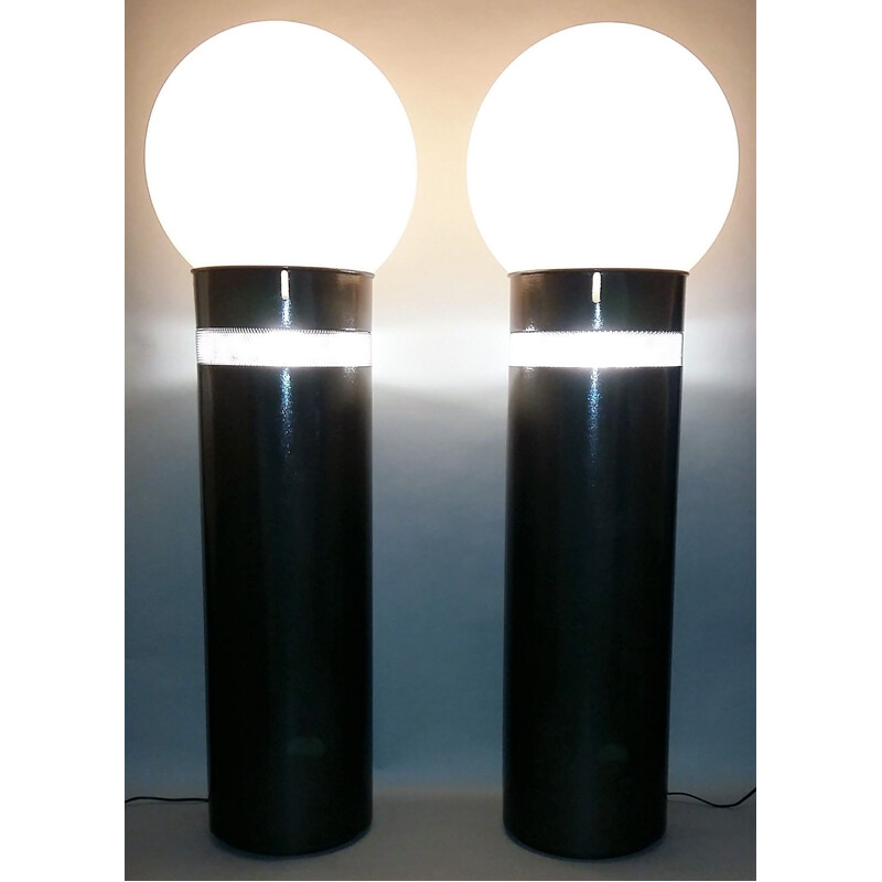 Set of 2 vintage brown lamps oracolo by Gae Aulenti editions Artemide