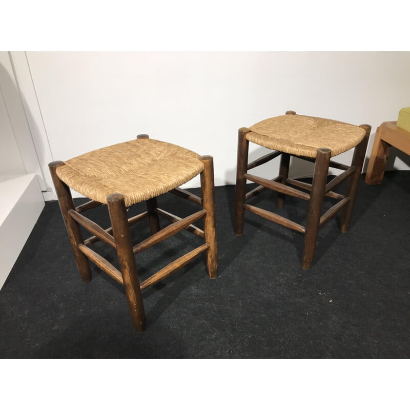 Set of 2 vintage stools by Charlotte Perriand