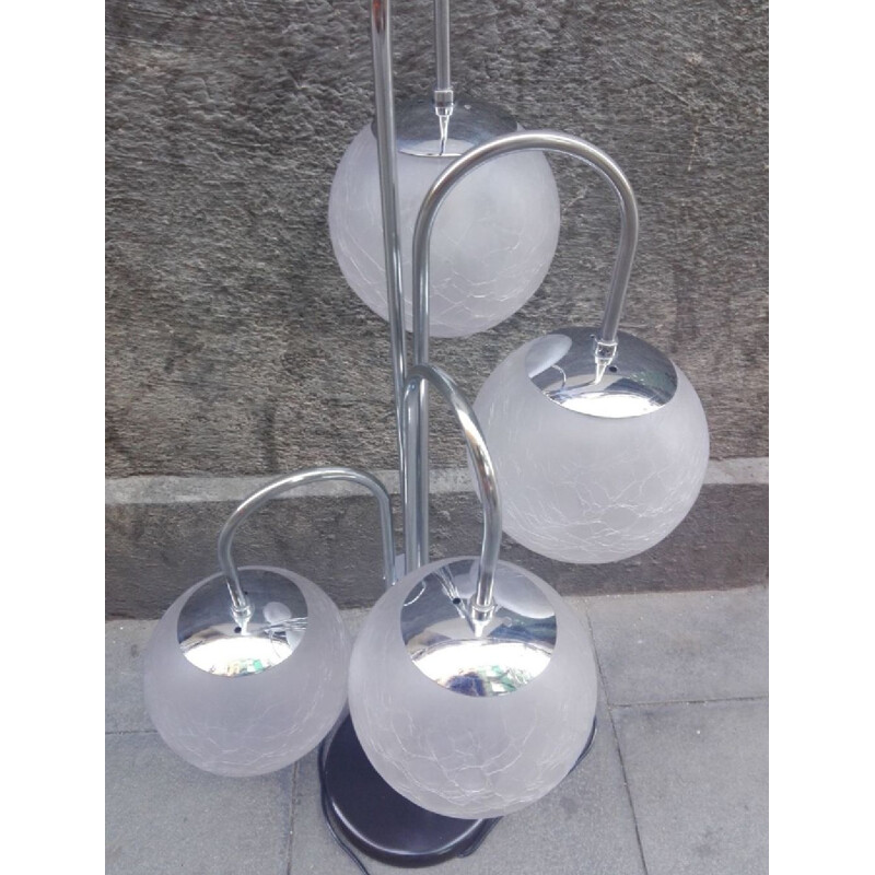 Vintage lamp with chrome tubular structure, 1970