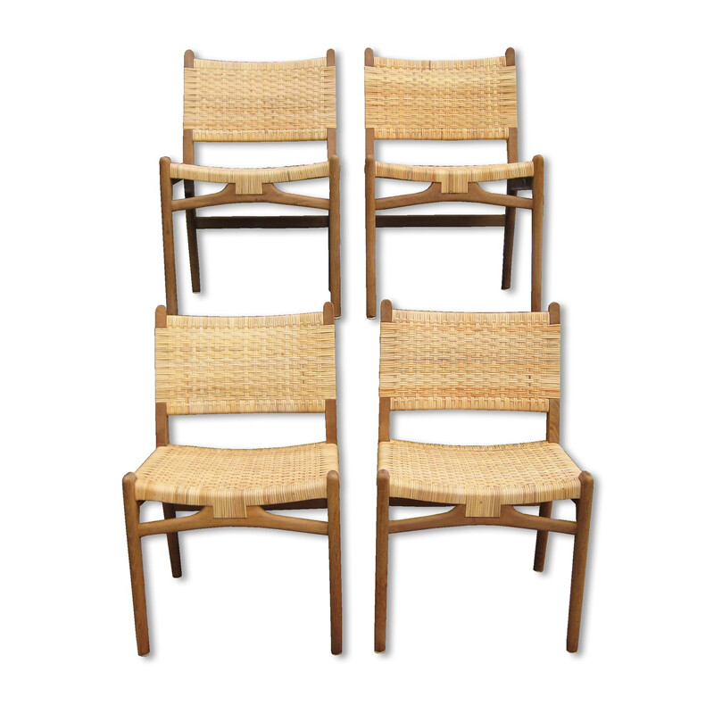 Set of 4 chairs in oak and cane, Hans J. WEGNER - 1956