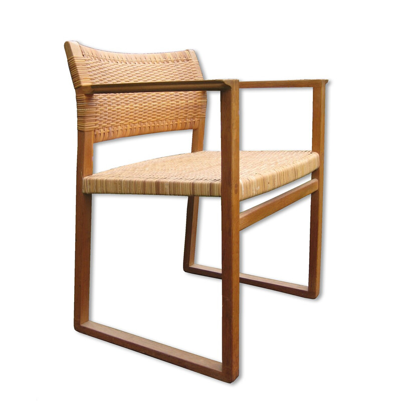 Armchair in oak and cane, Borge MOGENSEN - 1957