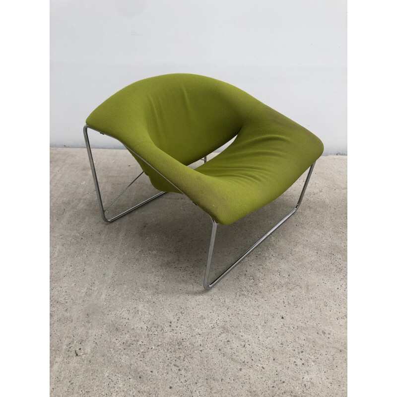 Vintage green armchair "Cubique" by Olivier Mourgue