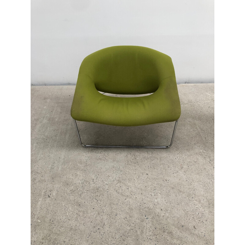 Vintage green armchair "Cubique" by Olivier Mourgue