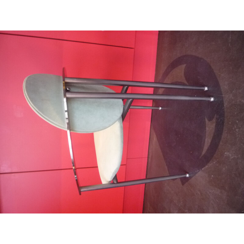 Set 6 vintage armchairs in steel by Belgo chrom